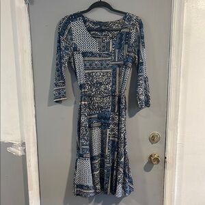RALPH LAUREN‎ Handkerchief Patchwork tie around dress L
